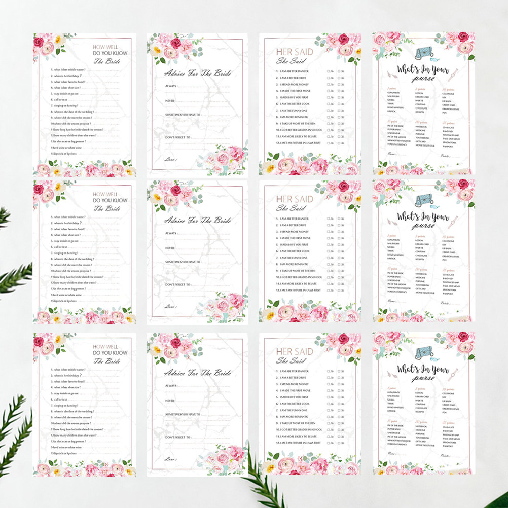 Party Games Bachelorette - 48 stuks vrijgezellenkaarten voor bruidspelletjes, bruidsdouchespelletjes,